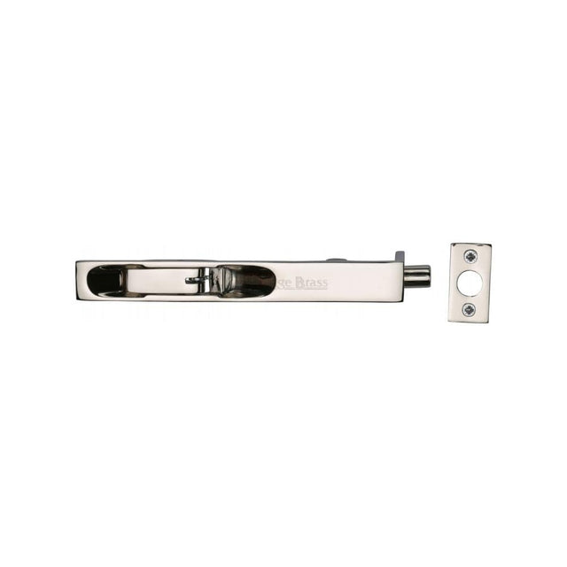 Heritage Brass Accessories Polished Nickel / Flush Bolts / 150mm / 6" Heritage Brass - Door Bolt Flush Fitting 6" x .3/4" Polished Nickel Finish