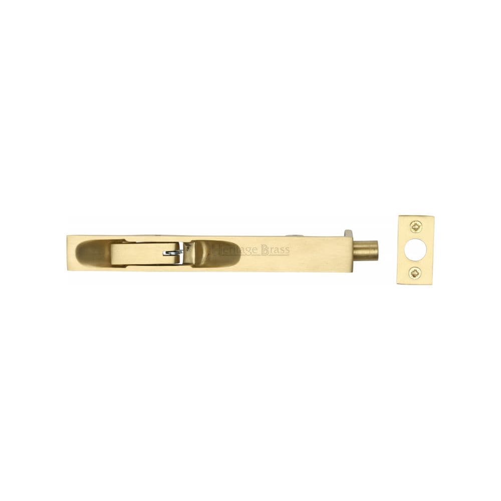 Heritage Brass Accessories Satin Brass / Flush Bolts / 150mm / 6" Heritage Brass - Door Bolt Flush Fitting 6" x .3/4" Satin Brass Finish