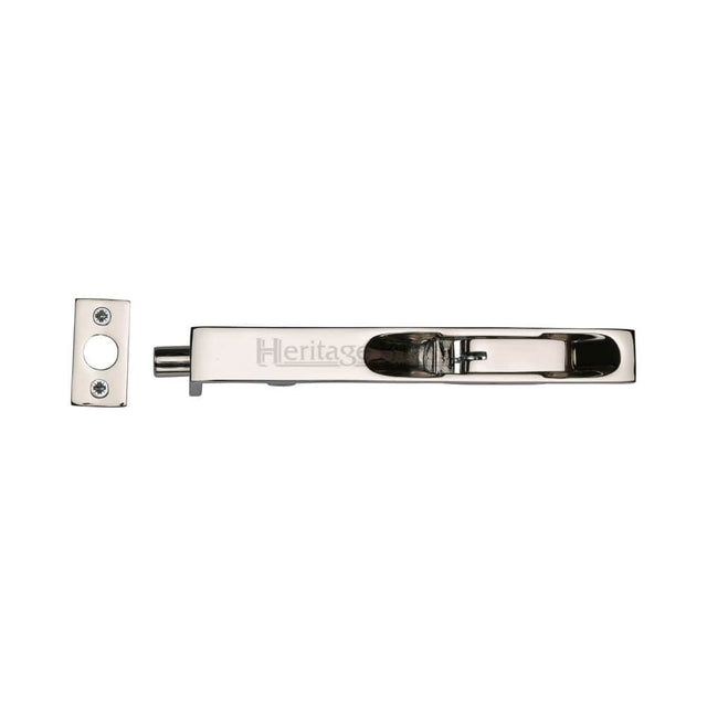 Heritage Brass Accessories Polished Nickel / Flush Bolts / 200mm / 8" Heritage Brass - Door Bolt Flush Fitting 8" x .3/4" Polished Nickel Finish
