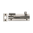 Heritage Brass Accessories Polished Nickel / Cranked Surface Bolts / 100mm / 4" Heritage Brass - Door Bolt Necked 4" x 1.25" Polished Nickel Finish