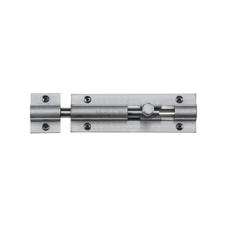 Heritage Brass Accessories Satin Chrome / Straight Surface Bolts / 100mm / 4" Heritage Brass - Door Bolt Straight 4" x 1.25" Satin Chrome Finish
