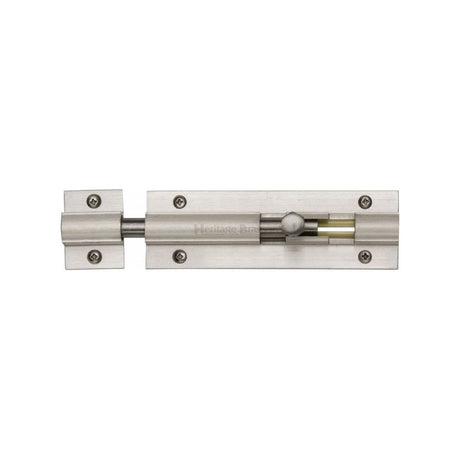 Heritage Brass Accessories Satin Nickel / Straight Surface Bolts / 100mm / 4" Heritage Brass - Door Bolt Straight 4" x 1.25" Satin Nickel Finish