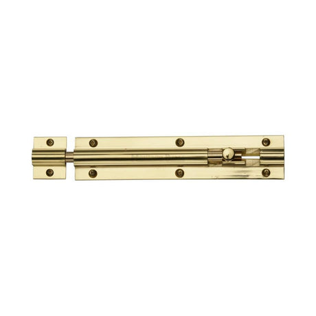 Heritage Brass Accessories Polished Brass / Straight Surface Bolts / 150mm / 6" Heritage Brass - Door Bolt Straight 6" x 1.25" Polished Brass Finish