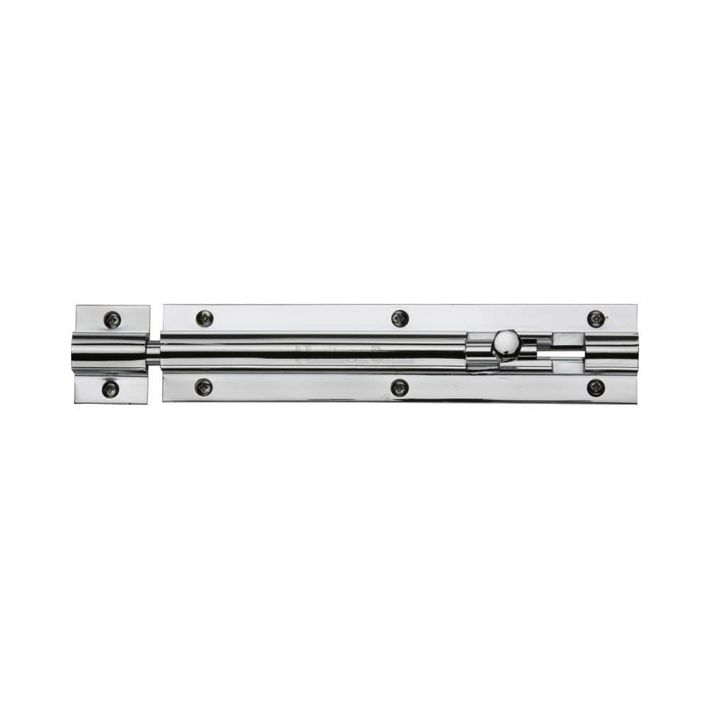 Heritage Brass Accessories Polished Chrome / Straight Surface Bolts / 150mm / 6" Heritage Brass - Door Bolt Straight 6" x 1.25" Polished Chrome Finish