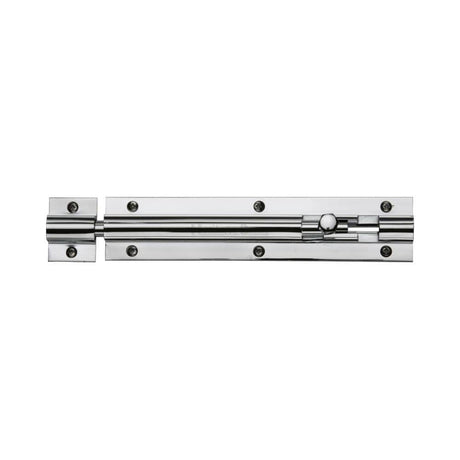 Heritage Brass Accessories Polished Chrome / Straight Surface Bolts / 150mm / 6" Heritage Brass - Door Bolt Straight 6" x 1.25" Polished Chrome Finish
