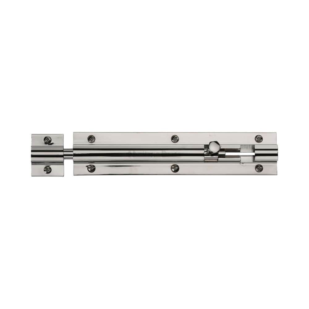 Heritage Brass Accessories Polished Nickel / Straight Surface Bolts / 150mm / 6" Heritage Brass - Door Bolt Straight 6" x 1.25" Polished Nickel Finish