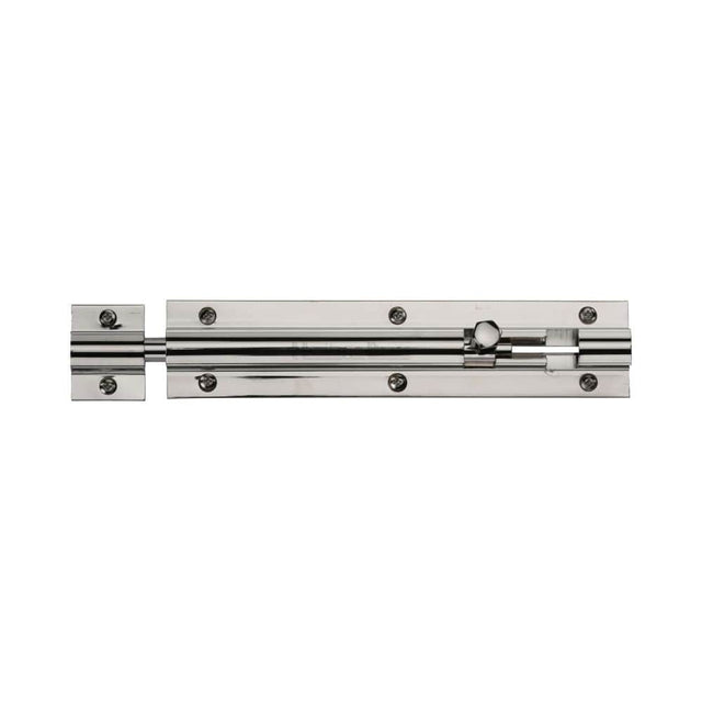 Heritage Brass Accessories Polished Nickel / Straight Surface Bolts / 150mm / 6" Heritage Brass - Door Bolt Straight 6" x 1.25" Polished Nickel Finish
