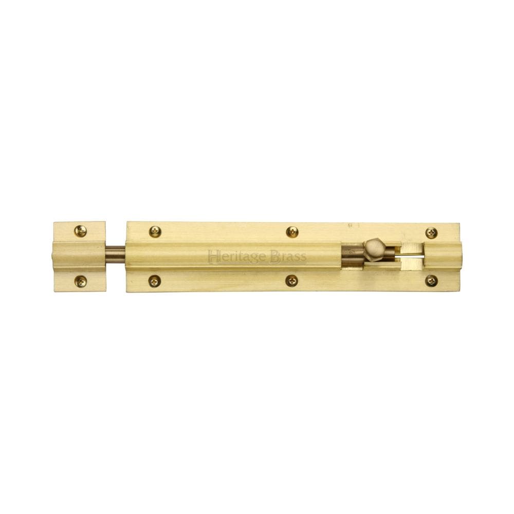 Heritage Brass Accessories Satin Brass / Straight Surface Bolts / 150mm / 6" Heritage Brass - Door Bolt Straight 6" x 1.25" Satin Brass Finish