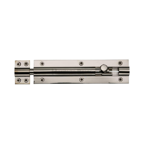Heritage Brass Accessories Polished Nickel / Straight Surface Bolts / 150mm / 6" Heritage Brass - Door Bolt Straight 6" x 1.5" Polished Nickel Finish