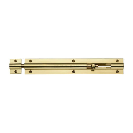 Heritage Brass Accessories Polished Brass / Straight Surface Bolts / 200mm / 8" Heritage Brass - Door Bolt Straight 8" x 1.25" Polished Brass Finish