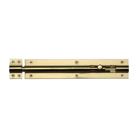 Heritage Brass Accessories Polished Brass / Straight Surface Bolts / 200mm / 8" Heritage Brass - Door Bolt Straight 8" x 1.5" Polished Brass Finish