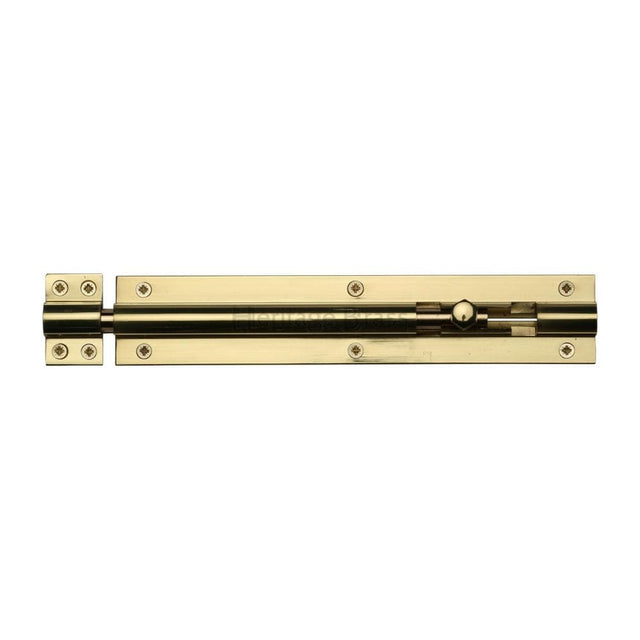 Heritage Brass Accessories Polished Brass / Straight Surface Bolts / 200mm / 8" Heritage Brass - Door Bolt Straight 8" x 1.5" Polished Brass Finish