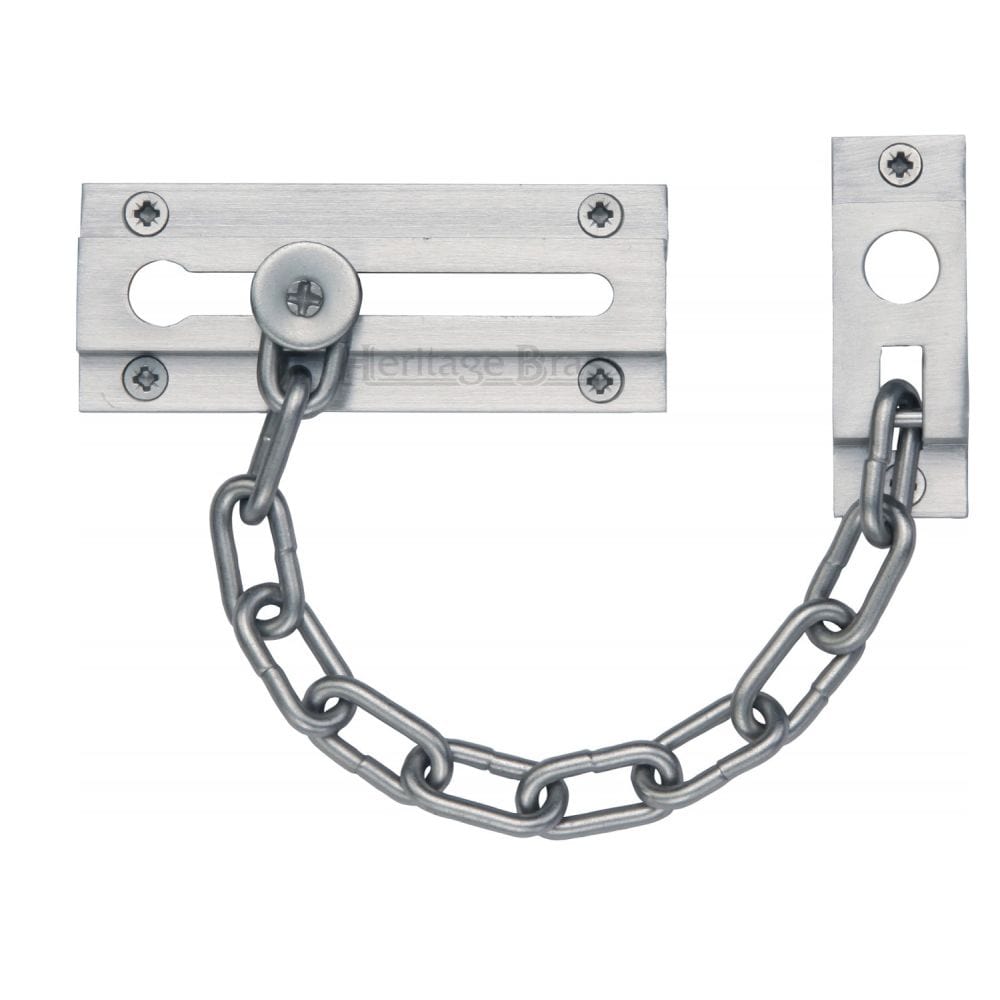 Heritage Brass Door Furniture Satin Chrome / Door Chains Heritage Brass - Door Chain Satin Chrome Finish