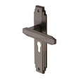 Heritage Brass Door Furniture Matt Bronze / Euro Profile Lock Handles Heritage Brass - Door Handle Euro Profile Astoria Design Matt Bronze Finish