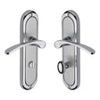 Heritage Brass Door Furniture Apollo Dual Finish,Satin Chrome/Polished Chrome / Bathroom Lock Handles Heritage Brass - Door Handle for Bathroom Ambassador Design Apollo Finish