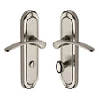 Heritage Brass Door Furniture Mercury Dual Finish,Satin Nickel and Polished Nickel / Bathroom Lock Handles Heritage Brass - Door Handle for Bathroom Ambassador Design Mercury Finish