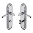 Heritage Brass Door Furniture Polished Chrome / Bathroom Lock Handles Heritage Brass - Door Handle for Bathroom Ambassador Design Polished Chrome Finish