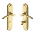 Heritage Brass Door Furniture Satin Brass / Bathroom Lock Handles Heritage Brass - Door Handle for Bathroom Ambassador Design Satin Brass