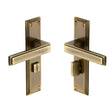 Heritage Brass Door Furniture Antique Brass / Bathroom Lock Handles Heritage Brass - Door Handle for Bathroom Atlantis Design Antique Brass Finish