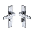 Heritage Brass Door Furniture Polished Chrome / Bathroom Lock Handles Heritage Brass - Door Handle for Bathroom Atlantis Design Polished Chrome Finish