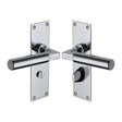 Heritage Brass Door Furniture Polished Chrome / Bathroom Lock Handles Heritage Brass - Door Handle for Bathroom Bauhaus Design Polished Chrome Finish