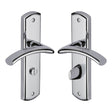 Heritage Brass Door Furniture Polished Chrome / Bathroom Lock Handles Heritage Brass - Door Handle for Bathroom Centaur Design Polished Chrome Finish