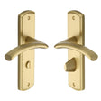 Heritage Brass Door Furniture Satin Brass / Bathroom Lock Handles Heritage Brass - Door Handle for Bathroom Centaur Design Satin Brass Finish