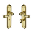 Heritage Brass Door Furniture Polished Brass / Bathroom Lock Handles Heritage Brass - Door Handle for Bathroom Charlbury Design Polished Brass Finish