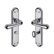 Heritage Brass Door Furniture Polished Chrome / Bathroom Lock Handles Heritage Brass - Door Handle for Bathroom Charlbury Design Polished Chrome Finish