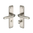 Heritage Brass Door Furniture Satin Nickel / Bathroom Lock Handles Heritage Brass - Door Handle for Bathroom Deco Design Satin Nickel Finish