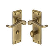 Heritage Brass Door Furniture Antique Brass / Bathroom Lock Handles Heritage Brass - Door Handle for Bathroom Edwardian Design Antique Brass Finish