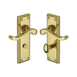 Heritage Brass Door Furniture Polished Brass / Bathroom Lock Handles Heritage Brass - Door Handle for Bathroom Edwardian Design Polished Brass Finish