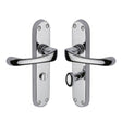 Heritage Brass Door Furniture Polished Chrome / Bathroom Lock Handles Heritage Brass - Door Handle for Bathroom Gloucester Design Polished Chrome Finish