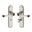 Heritage Brass Door Furniture Satin Nickel / Bathroom Lock Handles Heritage Brass - Door Handle for Bathroom Gloucester Design Satin Nickel Finish