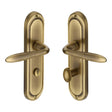 Heritage Brass Door Furniture Antique Brass / Bathroom Lock Handles Heritage Brass - Door Handle for Bathroom Henley Design Antique Brass Finish