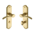 Heritage Brass Door Furniture Satin Brass / Bathroom Lock Handles Heritage Brass - Door Handle for Bathroom Howard Design Satin Brass Finish