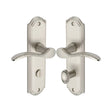 Heritage Brass Door Furniture Satin Nickel / Bathroom Lock Handles Heritage Brass - Door Handle for Bathroom Howard Design Satin Nickel Finish