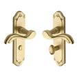 Heritage Brass Door Furniture Satin Brass / Bathroom Lock Handles Heritage Brass - Door Handle for Bathroom Lisboa Design Satin Brass Finish