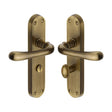 Heritage Brass Door Furniture Antique Brass / Bathroom Lock Handles Heritage Brass - Door Handle for Bathroom Luna Design Antique Brass Finish