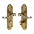 Heritage Brass Door Furniture Antique Brass / Bathroom Lock Handles Heritage Brass - Door Handle for Bathroom Meridian Design Antique Brass Finish