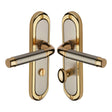 Heritage Brass Door Furniture Jupiter Split Finish / Bathroom Lock Handles Heritage Brass - Door Handle for Bathroom Saturn Design Jupiter Finish