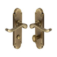 Heritage Brass Door Furniture Antique Brass / Bathroom Lock Handles Heritage Brass - Door Handle for Bathroom Savoy Design Antique Brass Finish