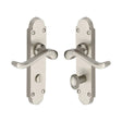 Heritage Brass Door Furniture Satin Nickel / Bathroom Lock Handles Heritage Brass - Door Handle for Bathroom Savoy Design Satin Nickel Finish