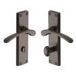 Heritage Brass Door Furniture Matt Bronze / Bathroom Lock Handles Heritage Brass - Door Handle for Bathroom Sophia Design Matt Bronze Finish