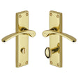 Heritage Brass Door Furniture Polished Brass / Bathroom Lock Handles Heritage Brass - Door Handle for Bathroom Sophia Design Polished Brass Finish