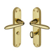 Heritage Brass Door Furniture Polished Brass / Bathroom Lock Handles Heritage Brass - Door Handle for Bathroom Sutton Design Polished Brass Finish