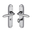 Heritage Brass Door Furniture Polished Chrome / Bathroom Lock Handles Heritage Brass - Door Handle for Bathroom Sutton Design Polished Chrome Finish