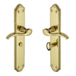 Heritage Brass Door Furniture Polished Brass / Bathroom Lock Handles Heritage Brass - Door Handle for Bathroom Verona Design Polished Brass Finish
