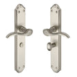 Heritage Brass Door Furniture Satin Nickel / Bathroom Lock Handles Heritage Brass - Door Handle for Bathroom Verona Design Satin Nickel Finish