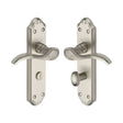 Heritage Brass Door Furniture Satin Nickel / Bathroom Lock Handles Heritage Brass - Door Handle for Bathroom Verona Small Design Satin Nickel Finish